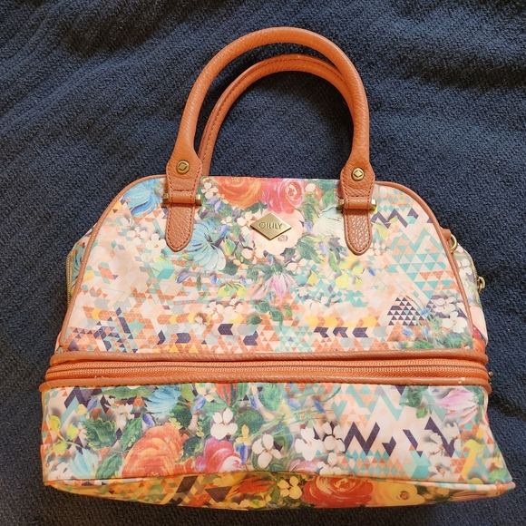 NWOT - Oilily Floral Purse with straps and zip bottom pocket - Picture 5 of 5